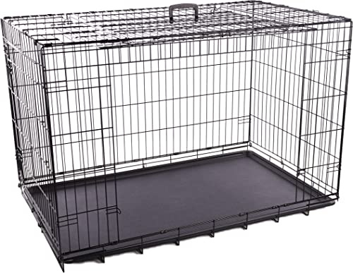 Flamingo Draadkooi Nyo Zwart – XXL | A: 124 cm, B: 77 cm, C: 81,5 cm, Stark, Langlebig, Stilvoll und Einfach zu Reinigen – Ideal für Große Hunde!