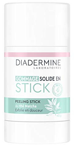 Diadermine - Exfoliant Visage Solide en Stick - Formule au Thé Matcha - Tous types de Peaux - Respectueux de la Peau - 98% d'origine naturelle - Stick de 40 g