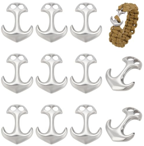 UNICRAFTALE 12 st 31 mm 304 rostfritt stål ankare krok spännen sladd ändkontakt lås metall krok lås för gör-det-själv läder snöre armband smyckestillverkning, rostfritt stål färg, hål 5 x 5 mm