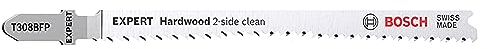 Bosch Professional 3x Lame per seghetto alternativo Expert 'Hardwood 2-side clean' T 308 BFP (per Piano di lavoro da cucina, Pannelli rivestiti in plastica, accessorio Seghetto alternativo)