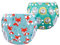 Luxja Riutilizzabile Pannolini da Nuoto (Confezione da 2), Impermeabile Pannolino Piscina, Costume Pannolino Neonato (0-3 Anni), Volpe + Leone