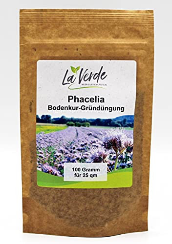 La Verde MEIN GARTEN UND ICH. Phacelia Samen 100g für 25m², Bienenfreund, Bodenkur, einjährige Gründüngung, Saatgut ohne Gentechnik