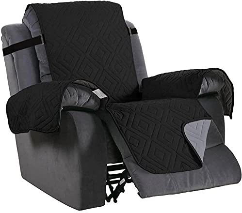 XHDZSW Textil-Home Sesselschoner Relax,Relaxsessel Sesselauflage Relax,wasserdichte Recliner Überzug,Sesselschoner Relax Adele Sesselauflage (Schwarz,Klein)