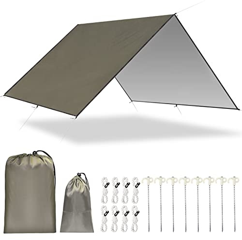 BLUEVER bâche de Camping imperméable, hamac Anti-Pluie Anti-UV abri Solaire Tente de Camping en Plein air bâche Coupe-Vent Anti-Neige bache de randonnée