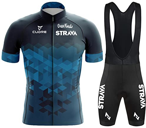 Radtrikot Set,Fahrradtrikot Herren,Atmungsaktives Sommer Kurzarm Fahrradtrikot Kurzarm + Radhose,Fahrradbekleidung Set für Fahrrad Rennrad MTB