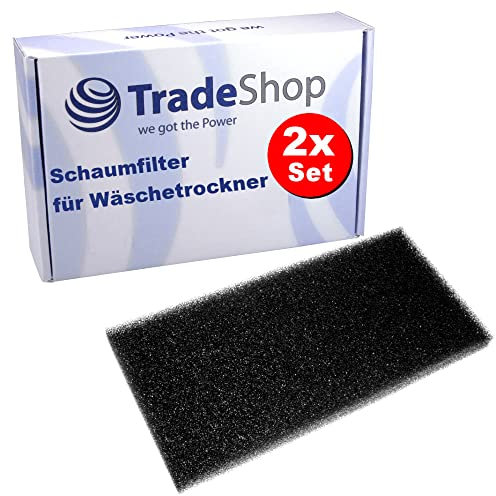 2x Trade-Shop Schwammfilter/Schaumfilter/Trocknerfilter kompatibel mit Gorenje D58565N D8664N DE82ILA/G WTE85 D6E82/G DIE92I/G DE72/G D9866 D9866E