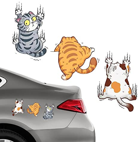 Yangguang Lindas calcomanías de Gatos,Funny Cat Scratch Cover Calcomanías para Autos | Calcomanías de Gato para decoración de Coche, Pegatinas para Parachoques, decoración de Accesorios de Coche