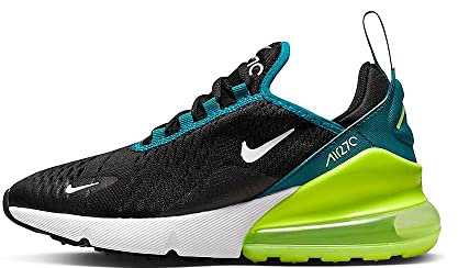 Nike Air Max 270 GS Running Trainers 943345 Sneakers Scarpe (UK 5.5 US 6 EU 38.5, Black White Bright Spruce 026)