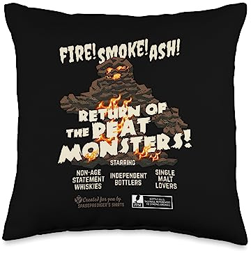 Whisky Design Peat Monster Vintage Film Poster Whisky Throw Pillow