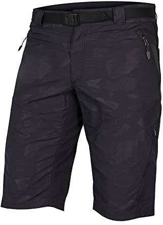 Endura Herren Hummvee Fahrradshorts mit Innenhose | Herausnehmbare Innenhose | Shorts für Stadt und Trails | Gepolsterter Komfort | Cargotaschen | Clickfast Shorts, Schwarz, L