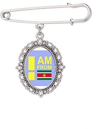 I Am From Suriname Art Deco Mode Brosche Pin Kleid Hemd Schal Clips, M