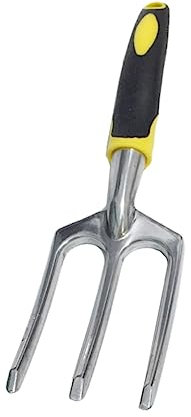 Happyyami Fourche de Jardinage Râteau à Main en Acier Inoxydable Petit Outil pour Parterres de Fleurs Légumes Pots Plantes Bonsaï Poignée Confortable pour Sols Durs et Aération Rapide