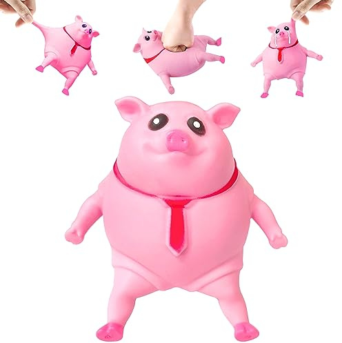 Idota 1 Stück Stress Schwein, Süßes Rosa Schwein Spaßige Splash Piggy Streich Squishy Pig für Erwachsene und Kinder zum Geburtstagsgeschenk Freund Party Geschenk
