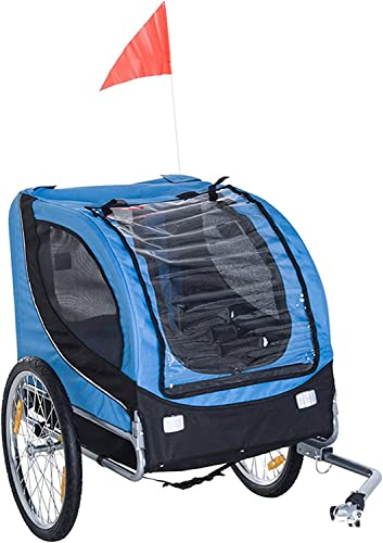 Fahrrad anhänger 2-in-1-Dreirad-Fahrradanhänger Und Jogger for Kleine Und Große Hunde Mit 2 Sicherheitsgurten Und Stauraum, Faltbarer Reisetransportanhänger Mit Stahlrahmen