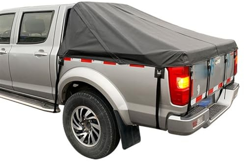 LKW-Bettabdeckung Pickup-Truck-Ladeflächenabdeckung, LKW-Ladeflächenplane, wasserdichte Pickup-Truck-Ladeflächenabdeckung (Color : Black, Size : 5.5-ft. Bed)