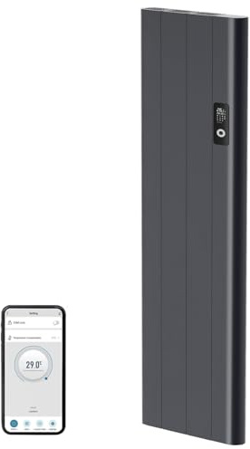 EMKE Calefacción eléctrica de pared 1000 W, calefacción eléctrica APP WiFi, radiador plano, calefacción eléctrica, ahorro de energía, antracita silencioso, detección de ventanas abiertas