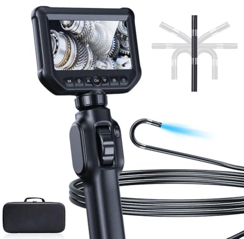 SPORTARC Inspektionskamera, 10,9 cm IPS-Bildschirm, 6 mm, Einzelobjektiv, 360° drehbar, Pipeline-Detektor, 2 m, USB, wasserdicht, schwarz