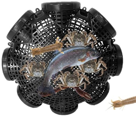 Krebsreuse Reusen Für Fischfang Fischreuse Köder Fischreuse Falle Mit 3/6/8 Löchern, Abnehmbare Fischfalle Mit Fixierschnalle, Tragbar Fischereinetz Für Hummer, Tigerschnegel, Krebsen, Krabben
