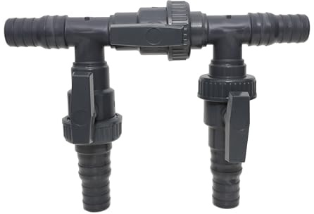 HAF 3 Wege Solarweiche / 3 Wege Ventil mit Absperrhahn | 4-Teiliges Bypass Set mit 32mm & 38mm Schlauchtüllen zum Anschluss von Solarkollektor, Poolheizung, Wärmepumpe, Heizmatte oder Sandfilteranlage
