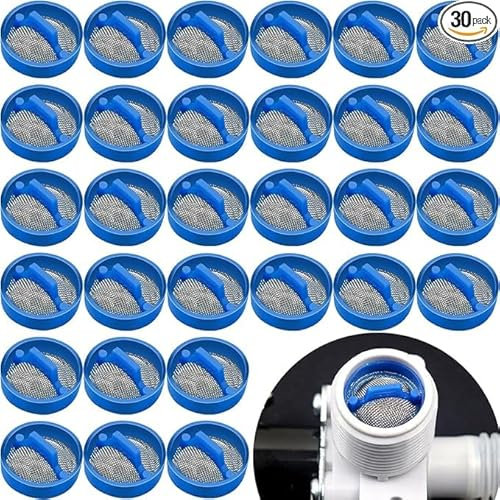 Caalii 30 Stück Waschwassereinlassventil, Filter, Sieb, Wassereinlassventil, Filter, Waschmaschine, Filterschlauch, Unterlegscheibe mit Siebfilter, Ersatzteil, Reparatur-Set für automatische