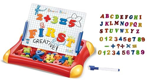 Lavagna per Bambini Lavagnetta Magnetica e Disegno 2in1 per Pennarelli con Pennarello Lettere Numeri Magnetici 26 Lettere 20 Numeri 6 Simboli Lavagna Cancellabile Lavagna con Cancellino Gioco e Scuola