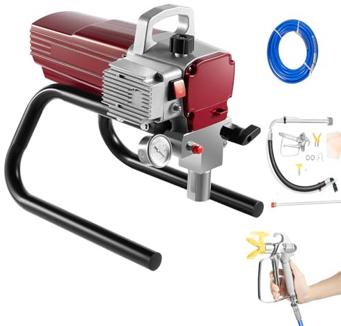 VonVVer Airless Farbsprühsystem 20Mpa 1800W - Hydrodynamische Farbsprühsystem 1,8L/min Airless Farbsprühgerät mit 10m Schlauch & 50m Verlängerungsstange Einstellbar Hochdruck Airless Spritzgerät Air