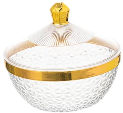 F Fityle Frutero de encimera con Tapa, Soporte para, Transparente, Creativa para Mesa de Comedor, Cocina, Aperitivos, Redondo XL