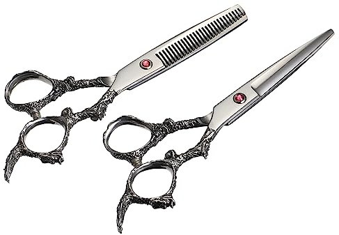 Generisch 2st Friseurschere Professional Körperpflege Trimmer Kämme Männer Schermaschinen Clipper Schere Für Den Heimsalon Haarschere Effilierschere Salonschere Silver Rostfreier Stahl