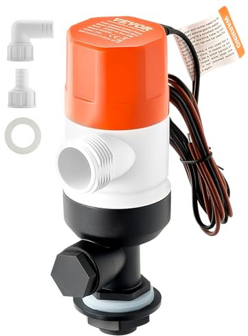 VEVOR Bomba de Pozo Vivo para Barco, 41 W 800 GPH Bomba de Aireación de Pozo Vivo Recta con Entrada Doble, Carcasa ABA y Cartucho de Motor Desmontable, Prueba Corrosión para Agua Dulce y Salada