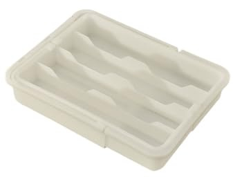 hssopa Besteckkasten für Schubladen,Küchen Organizer,Verstellbarer Besteckkasten Erweiterbar auf 56 cm Breite (schwarz, keine messerblock) (Weiß 4 Fächer)