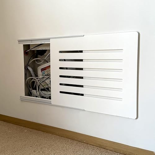 Copri Quadro Elettrico Copertura Scorrevole per Quadro Elettrico con Guida Autoadesiva Copertura Decorativa per Scatola del Contatore Elettrico Extra Sottile Copertura,11,40x30cm