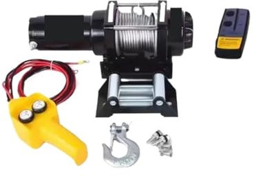 12v4000 lbs elektrische Seilwinde aus synthetischem Seil. Kompatibel for Abschleppen von tragbaren Winden for PKW-Anhänger im Gelände mit drahtloser Steuerung