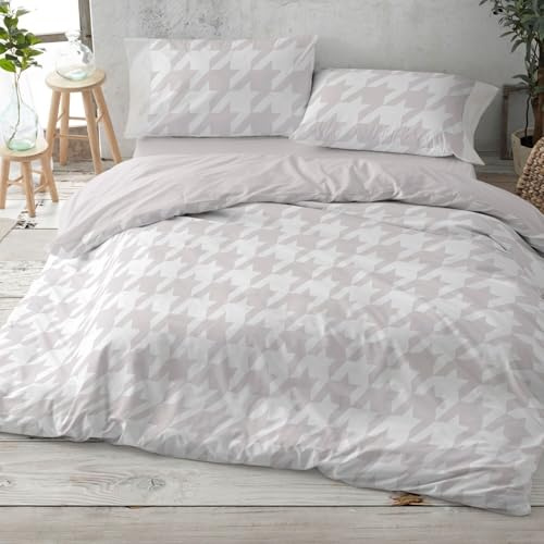 Burrito Blanco | Funda Nórdica 100% Algodón Cama 90 Quarzo | Incluye Bajera y Funda de Almohada | 144 Hilos | Tacto Suave | Larga Duración | Fácil Planchado | Apto Secadora
