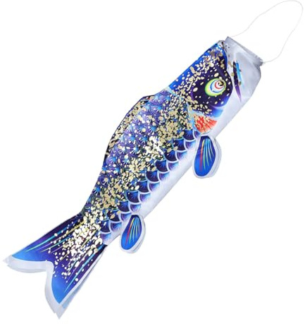 Toyvian Japanese Style Carp Streamer Decoration Outdoor Windsock Fish Windsock Heavy Duty for Garden Fence Party Decor