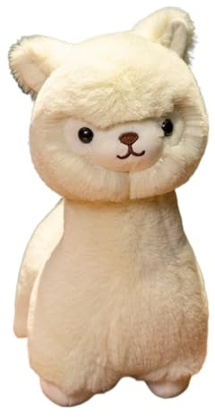 TROYSINC Plüschtier Kuscheltier Weiches Alpaka Kuschelkissen Ideal als Dekokissen, Geschenk oder Dekoration für Zuhause & Auto (30cm,Weiß)