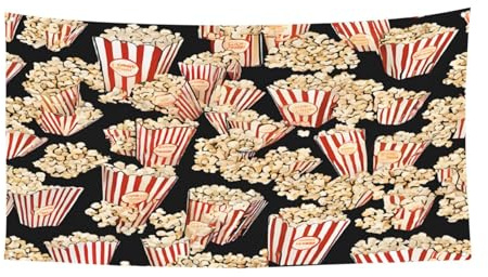 Popcorn Print -Print Full Coverage Halloween Hat - Packable Witch Headwear For Festivals, Larp & Parties With Machine Washable Fabric