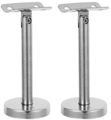Gatuida Soporte de Pasamanos de Acero Inoxidable Fijo para Pared Conector Recto de 12 CM 2 Piezas Accesorios para Barandillas de Escalera Interiores y Exteriores Montaje Seguro para