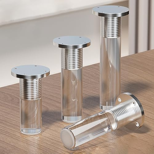 Bordben i akryl, Möbelben i akryl Transparent Höjd 8-40 cm Paket med 4(Transparent a X 4pcs,Height 15cm)