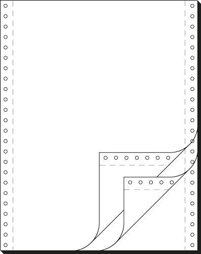 Endlospapier A4 hoch, 12 Zoll x 240 mm, 3fach selbstdurchschreibend | 91300, 600 Sätze Längsperforation, 52/53/52 g