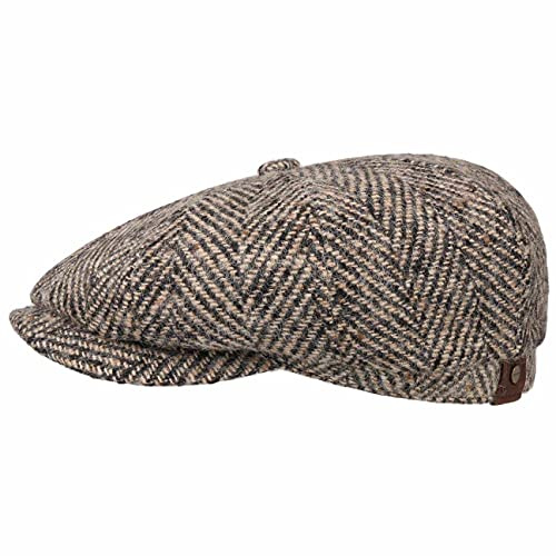 Stetson Herren Schurwoll-Fischgräten-Hutteras-Mütze Beige