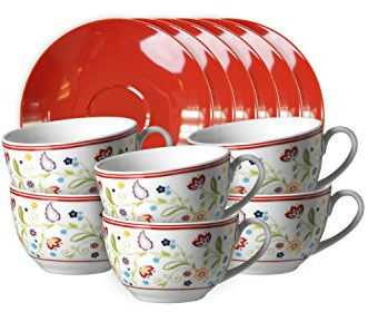 Flirt by Ritzenhoff & Breker Doppio Shanti rot Frühstückstassen-Set 12tlg.