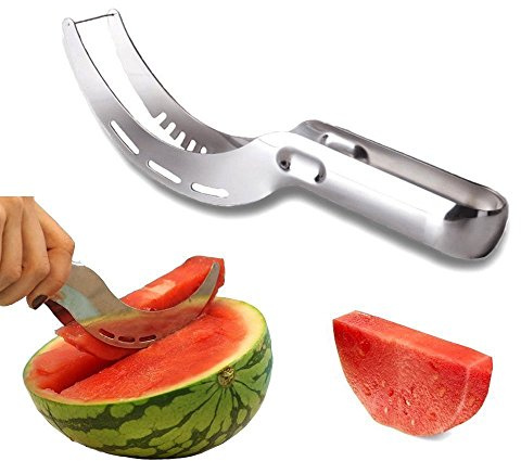 BeatlGem Pastèque Trancheuse Cutter Corer Serveur Tongs-Cuisine Gadget-Multipurpose Tout en Un Couteau en Acier Inoxydable