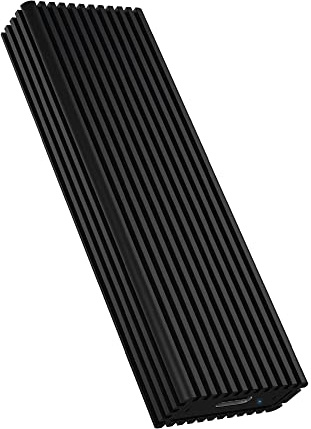 ICY BOX M.2 NVMe Enclosure for M.2 NVMe PCIe SSD, USB 3.1 (Gen 2, 10 Gpbs), USB-C & USB-A Cable, Aluminum, Black