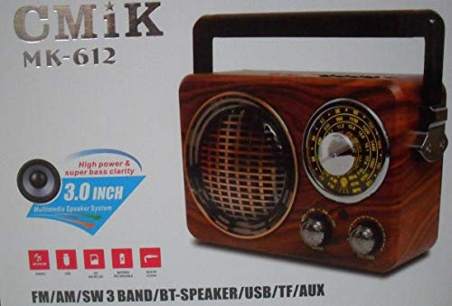 RVS - Enceinte rechargeable avec RADIO FM et AM, Port USB, Carte SD et mini jack