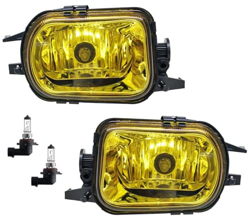 DM Autoteile 2816 Set Nebelscheinwerfer Klarglas Gelb US kompatibel für Mercedes SLK R170 C-Klasse W203& CLK C209 98-09