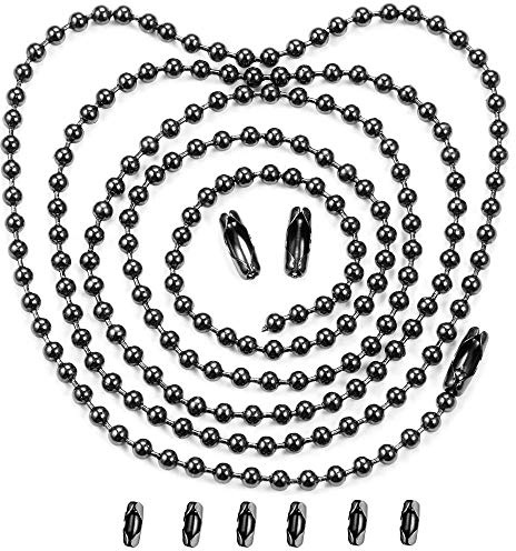 Vinaco Pull Chain Extension, 2 Pack 36 Stainless Steel Ceiling Fan Pull Chain, Strong Bearing & Rustproof, 6 Size Light Chain Pull Extender with 6 Solid Matching Connectors