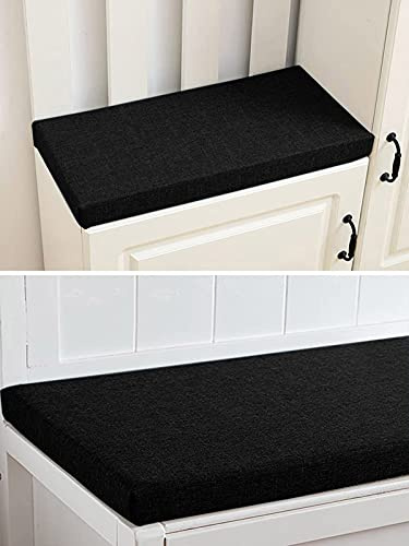 ping bu Kissen für Gartenbank, 2- und 3-Sitzer, für drinnen und draußen, Esszimmerstuhl, 100 / 120 cm, Terrassenschaukel, 80 x 40 x 5 cm, Schwarz