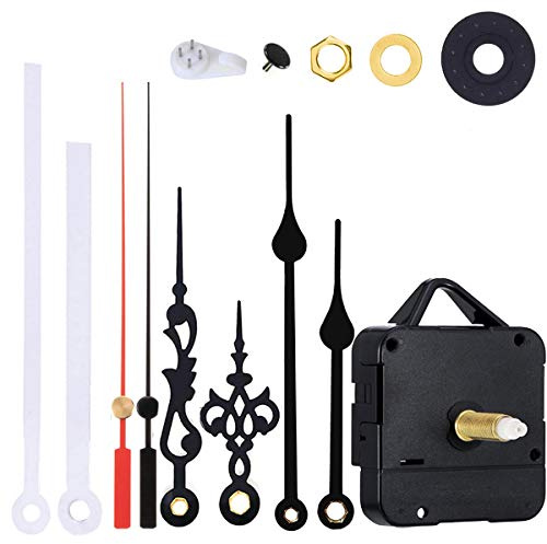 Mecanismo de movimiento de reloj de pared de 31 mm de alto par con 3 estilos de manos, motor de cuarzo, grosor máximo de esfera de 4/5 pulgadas, longitud total del eje de 1-1/5 pulgadas