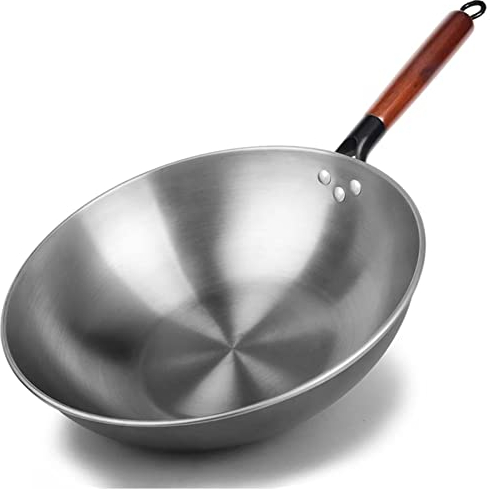 BAILR Sarten Antióxido, Wok Sartenes Antiadherente y Sin Pfoa, Wok Chino Facil De Mantener para Estufas Eléctricas, De Inducción O De Gas (A 30cm)