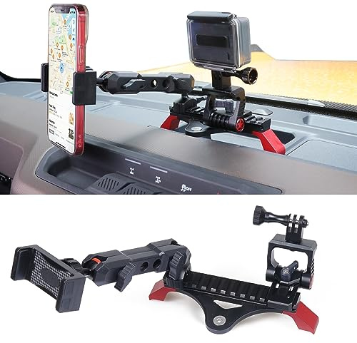 RERPRO Supporto per telefono da cruscotto Picatinny Supporto per guida per 2021 2022 2023 2024 Nuova Ford Bronco 2/4 porte accessori interni cruscotto supporto per telefono cellulare con supporto per